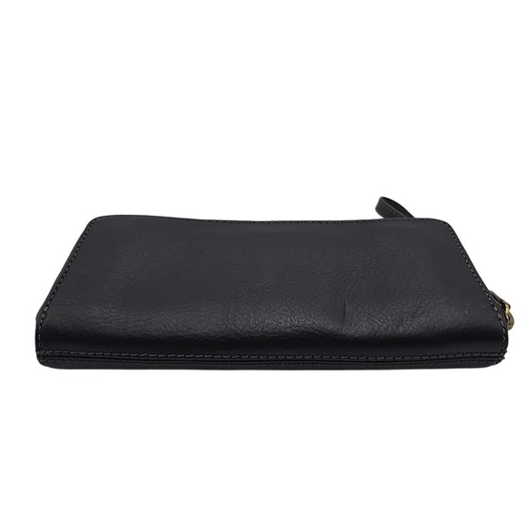 Fossil Madison Zip Clutch Black Leather Wristlet SWL2228001 Purse $100 MSRP - Picture 3 of 13